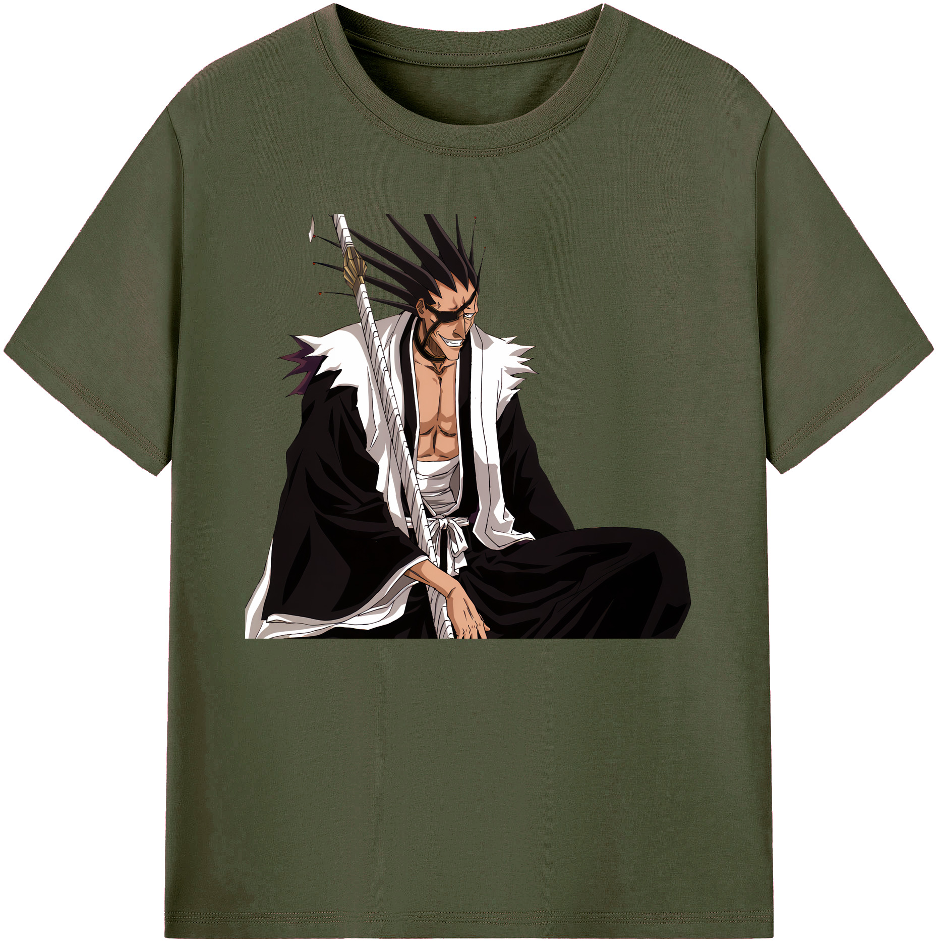 （画像用） ブリーチ ざらき けんぱち BLEACH Zaraki Kenpachi 綿100％ メンズ半袖Tシャツ｜肌触りやわらか＆通気性